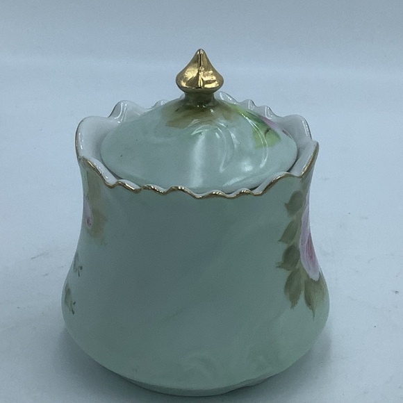 Vintage Green Floral Lidded Jam/Jelly Jar - Picture 3 of 9